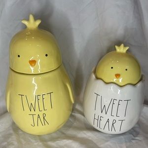 Rae Dunn Tweet Heart Tweet Jar Spring / Easter Canister Set